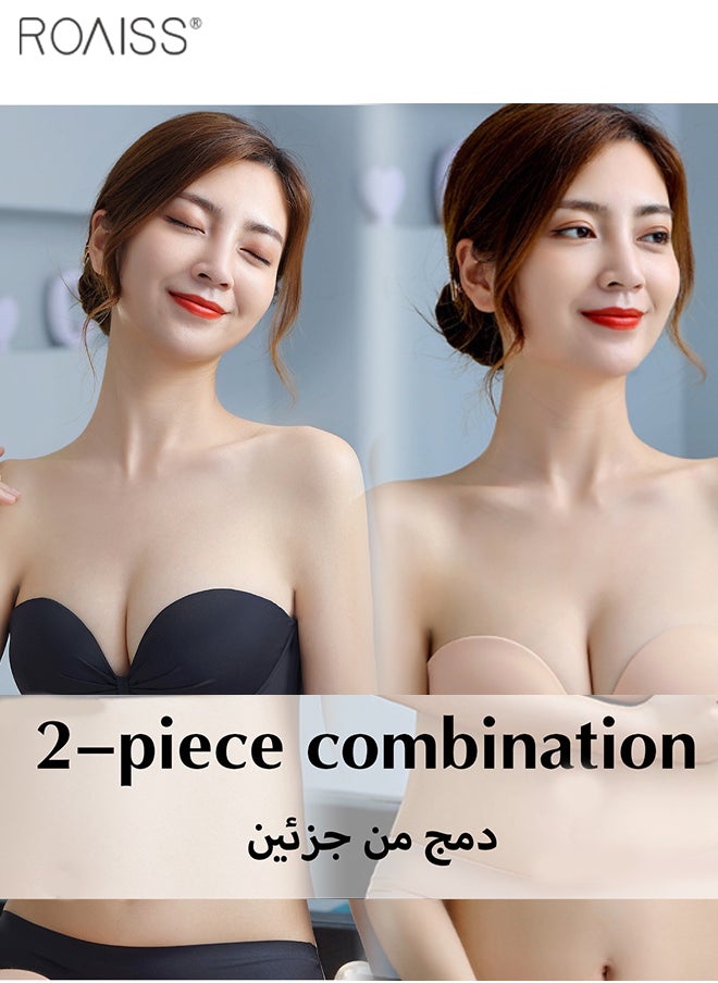 Women's Strapless Non Slip Bra 2-Piece Gathered Strapless Dress Bra Front Opening And Closing Design With Shoulder Strap Invisible Bra - pzsku/Z23AC07FF43CF06EEAF49Z/45/_/1721879908/d03bbcfd-3815-41e9-b194-be493ec71188