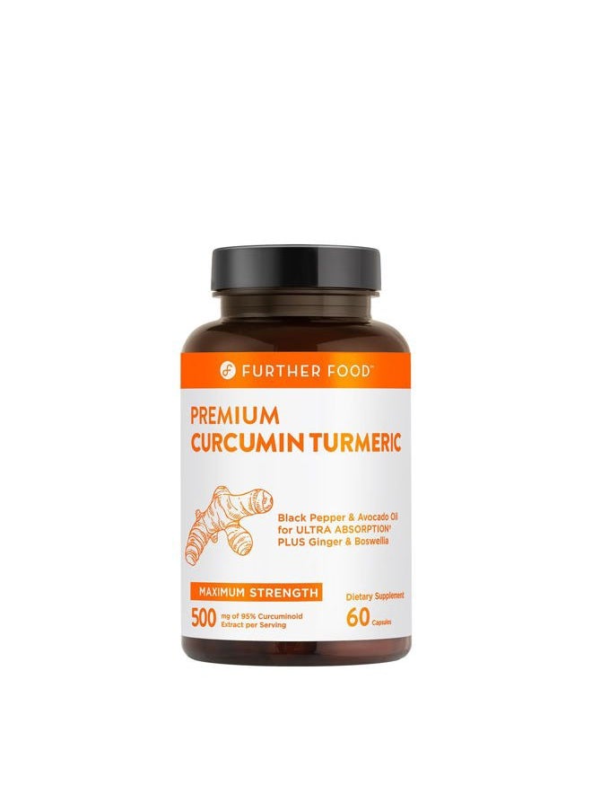 Further Food Premium Curcumin Turmeric, Maximum Strength, 500 mg, 60 Capsules  - Image 1