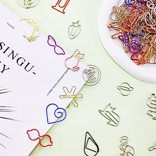 YETOOME 150 Pcs Mixed Cute Paper Clips, Assorted Colors Bookmark Paperclips, Fun Office Supplies Gifts for Students, Kids, Teachers (Random Shaped) - Image 3