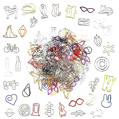 YETOOME 150 Pcs Mixed Cute Paper Clips, Assorted Colors Bookmark Paperclips, Fun Office Supplies Gifts for Students, Kids, Teachers (Random Shaped) - Image 1