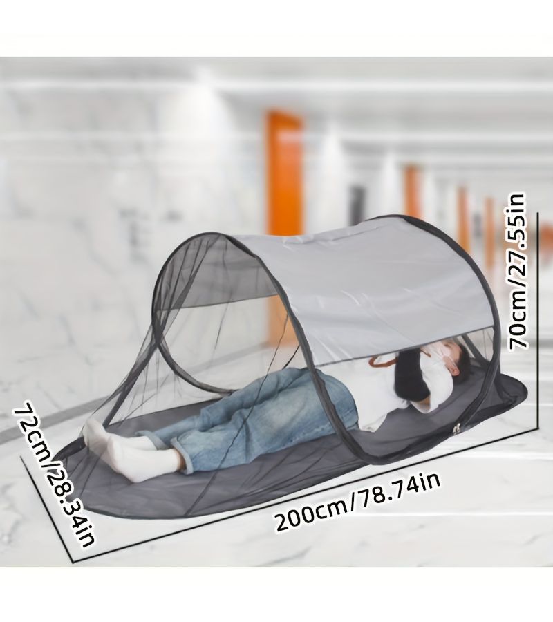 Tangerine Boat Shaped Quick Open Mosquito Net Anti Insect Single Hotel Free Installation Portable - Image 3
