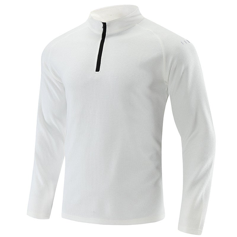 Half-Zip Boys' Long-Sleeved T-Shirt Men'S Breathable Elastic Outdoor Sports Casual Tops Men'S Velvet Style - Image 5