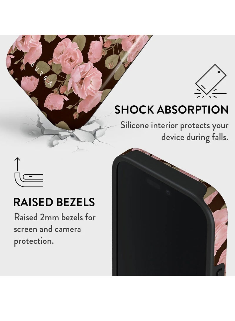 Burga Luxury Styled Fashion 16 Pro Case Compatible with Double Layer Silicone Protective Case Desert Rose - Image 3