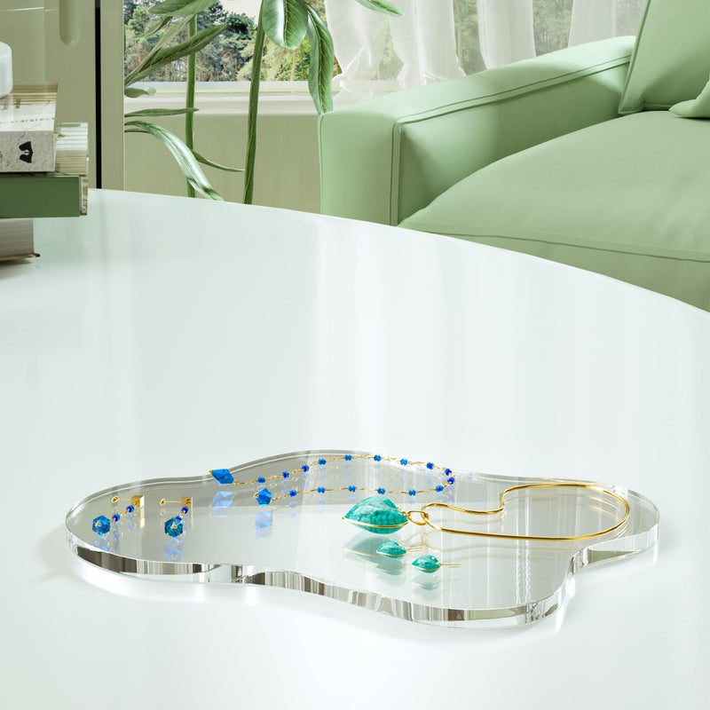 Leadiy Acrylic Coaster Decorative Plates, Irregular Bar Drink Coaster, Clear Cloud Shape Coffee Cup Coaster, Perfect for Tabletop Protection and Accessories Display.(Clear) - Image 3