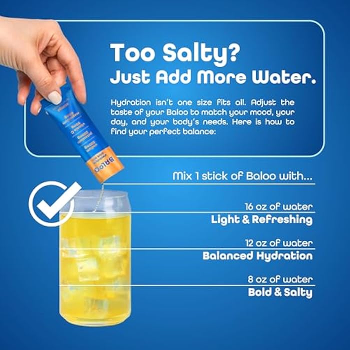 Baloo Clean Electrolytes Powder Packets - No Added Sugar - Hydration Packets with Real Fruit & Unrefined Sea Salt - Magnesium, Potassium & VIT C for Daily Clean Hydration - Variety Pack - 15ct - Image 5
