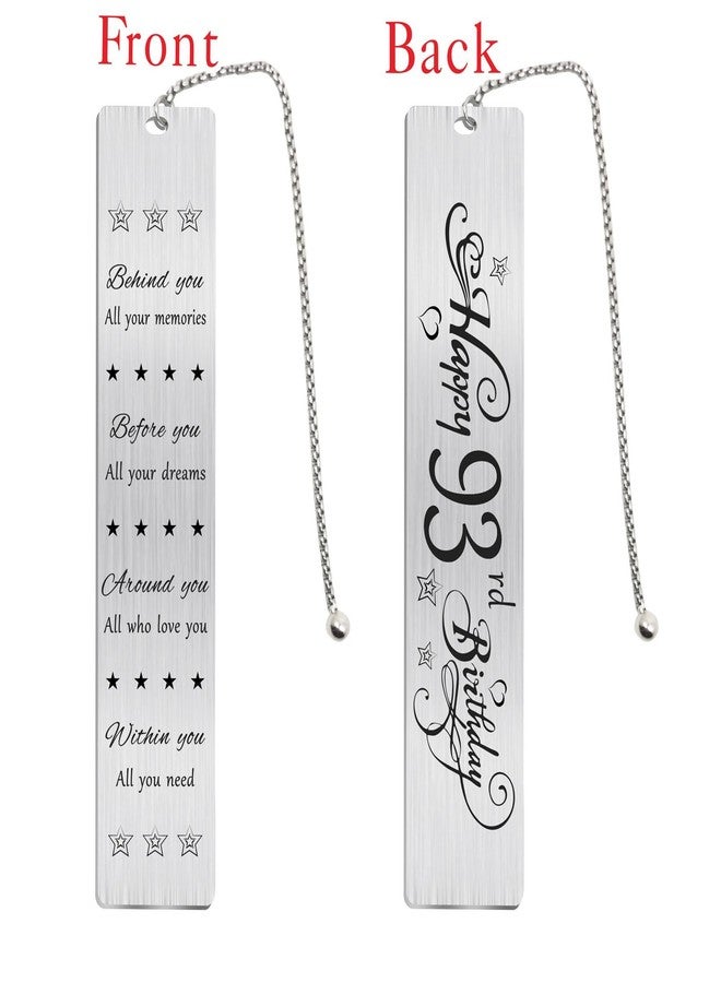 Jzxwan Happy 93rd Birthday Gifts for Women Men, 93 Year Old Birthday Bookmark, Female 93 Yr Old Bday Card Gift Ideas, 1932 Book Mark for Woman Man, 93rd Bday Decorations - Image 2