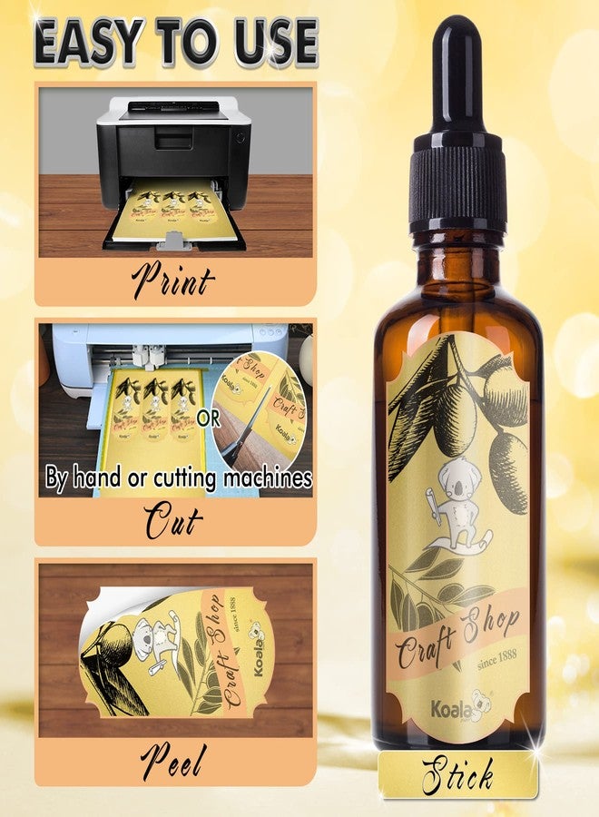 كولا بيبر ورق ملصقات ذهبي معدني بتصميم كوالا، مناسب للطابعات النافثة للحبر والليزر، 20 ورقة مقاس 8.5 × 11 بوصة، ورق ملصقات ذهبي قابل للطباعة، مثالي لأعياد الميلاد وحفلات الكريسماس، وديكور الهدايا - Image 3