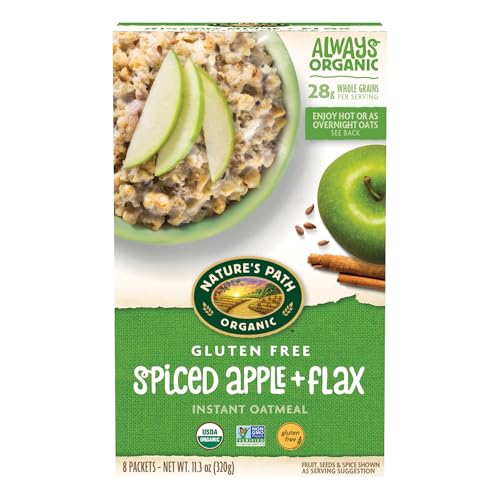 Nature's Path Organic Spiced Apple + Flax Oatmeal, 11.3 oz (Pack of 1), Gluten Free, Non-GMO - Image 1