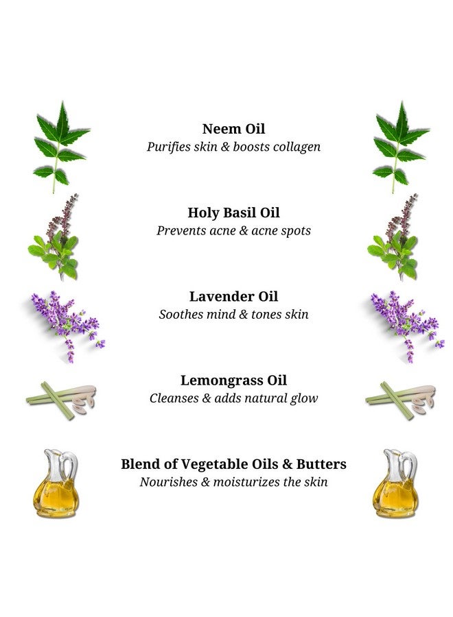 راستيك أرت غسول الوجه بالريحان النيم العضوي المضاد لحب الشباب (البثور) منظف خالٍ من الكبريتات والبارابين للنساء والرجال مناسب للمراهقين 50 جم (عبوة من قطعة واحدة) - Image 5