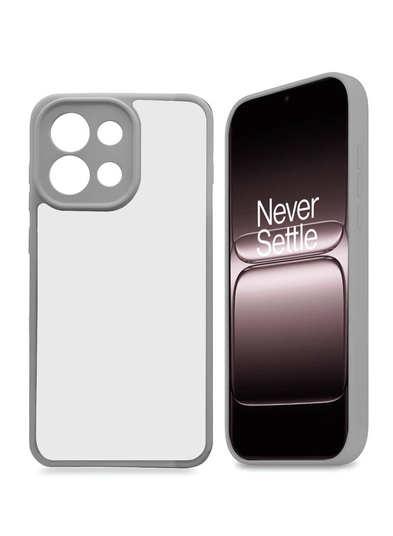 Wtech OnePlus 13T 5G 2025 Shockproof Silicone Soft TPU Back PC Protective Phone Cover Case - Clear/Grey - Image 2