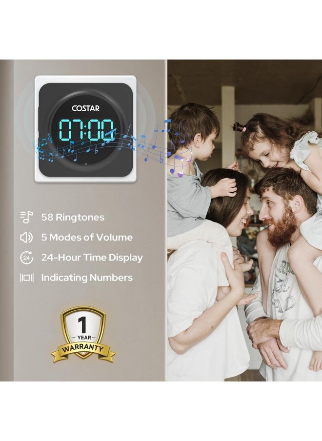 Costar Door Bell - Calling Bell Wireless with 24-Hour Time Display, Wireless Doorbell for Home, 1000ft Range Operating with 58 Chimes, 5 Levels Adjustable Volume(Pebble 700 Black)