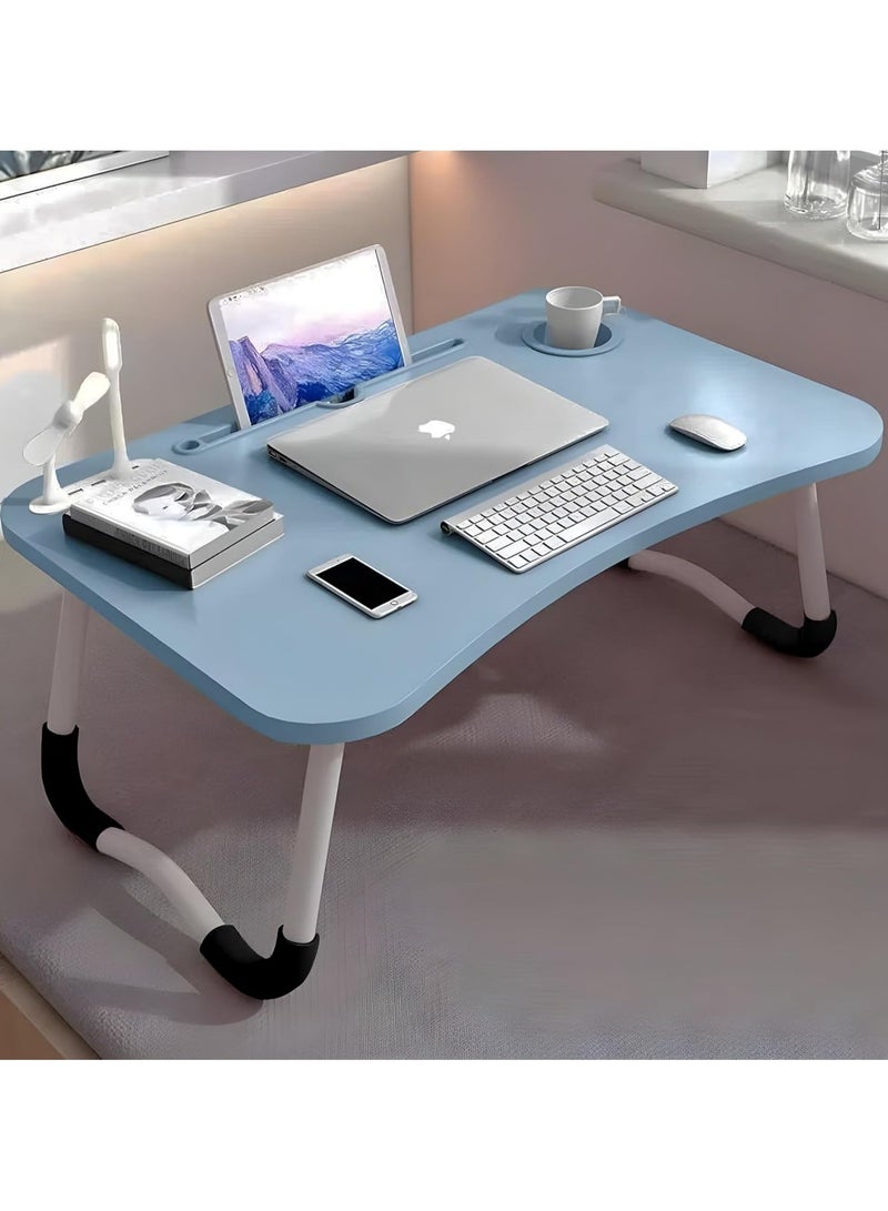DubaiGallery Folding Bed Table Dining Tray Laptop Stand Computer Desk With USB Fan LED Light  - Image 3