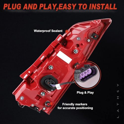 Lathsy LED Tail Light Compatible with 2013-2018 Cadillac ATS Right Passenger Side Taillight Replace 84081570 - Image 5