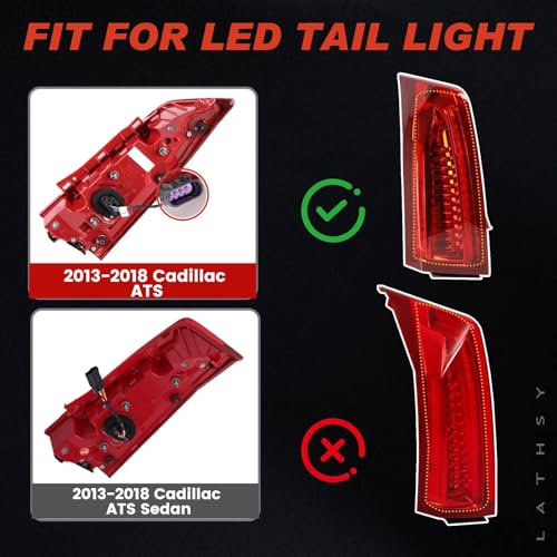 Lathsy LED Tail Light Compatible with 2013-2018 Cadillac ATS Right Passenger Side Taillight Replace 84081570 - Image 4
