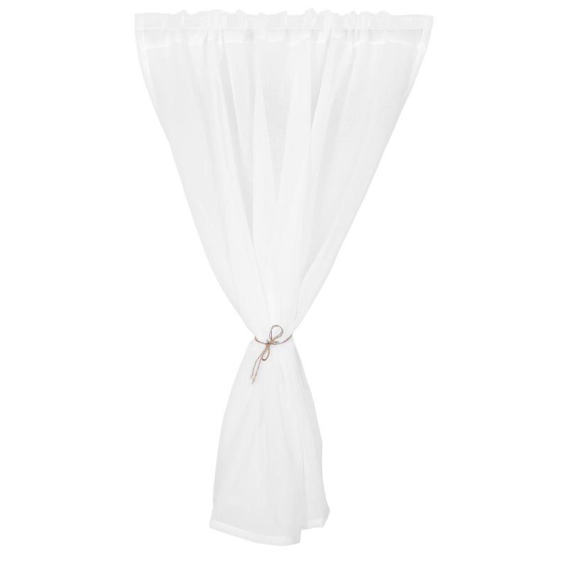 White Curtains For Window Light Filtering Privacy Short Valance Drape Farmhouse Curtain For Living Room Bedroom Kitchen Bathroom - Image 5