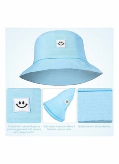 SYOSI Bucket Hat Summer Travel Bucket Cap Beach Sun Hat Smile Visor for Women Men Teens (Smiling Face)  - Image 4