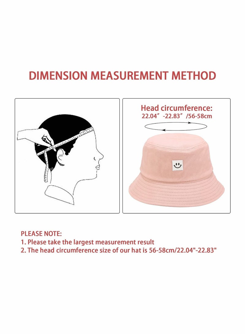 Bucket Hat Summer Travel Bucket Cap Beach Sun Hat Smile Visor for Women Men Teens (Smiling Face)