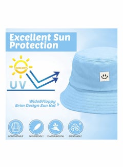 SYOSI Bucket Hat Summer Travel Bucket Cap Beach Sun Hat Smile Visor for Women Men Teens (Smiling Face)  - Image 2