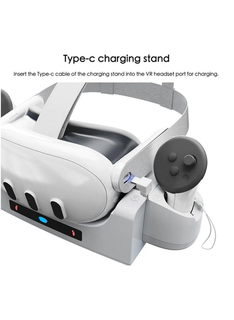 Charging Dock For Oculus/Quest 3 VR Headset Controller Charger Station Wall-Mounted Stand With LED Indicator Rechargeable Battery - Image 5
