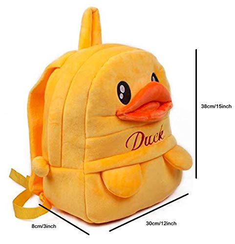 blue tree School Bag for Cute Kids for (1-6 Years), Preschool Soft Plush Duck Bag for Toddlers, Embroidery Designs Travel Animal Cartoon Backpack for Baby Boys and Girls - Image 5