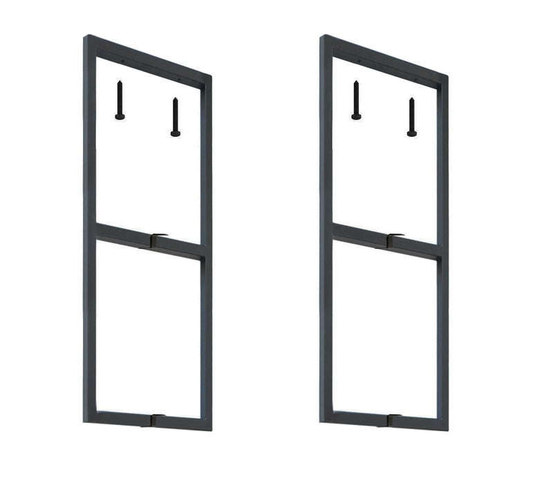 DIYHD 2 Tier Ceiling Mount Pipe Shelf Brackets Industrial Rustic Black Storage Hanging Pipe ShelfMax Load 100lbsNo Wooden Plank