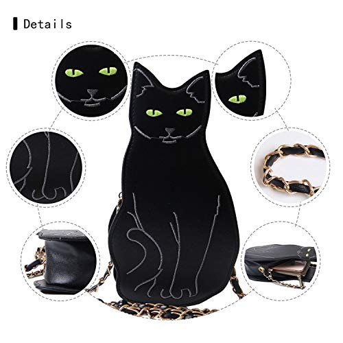 LUI SUI Womens Black Cat Purse Crossbody Bags Girls Bat Wing Spider Web Shoulder Bags Flamingo Animal Purse Chic Clutch Bags - Image 5