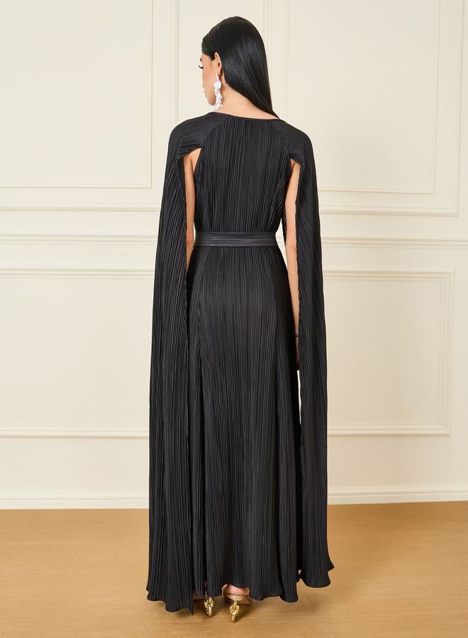 Styli Pleated Capelet Dress  - Image 4