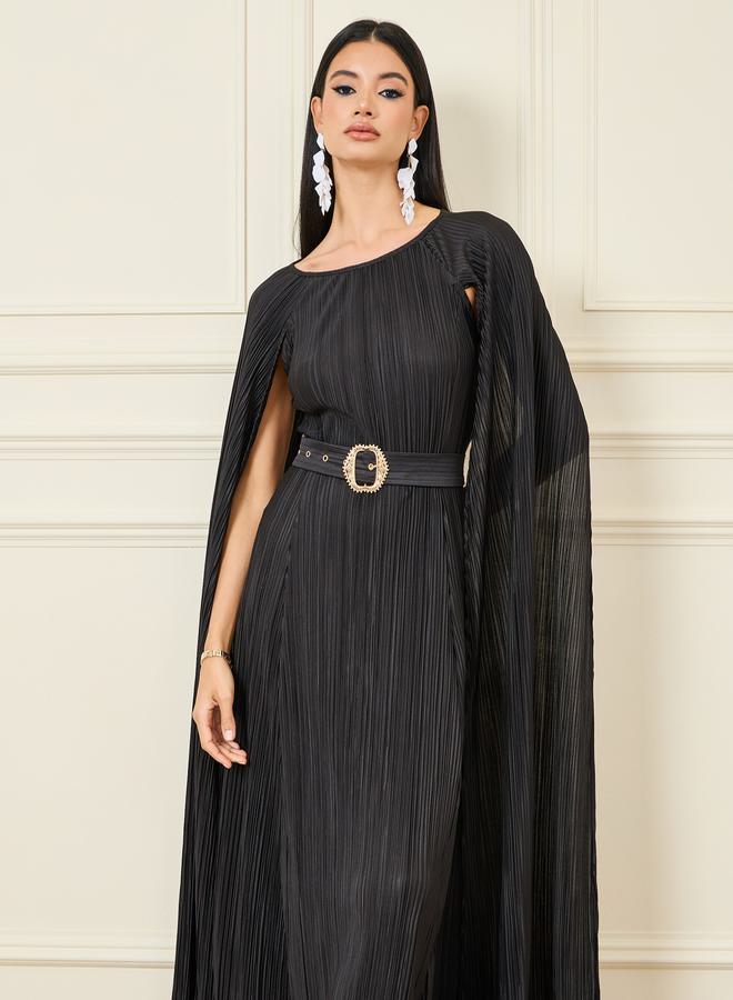 Styli Pleated Capelet Dress  - Image 2