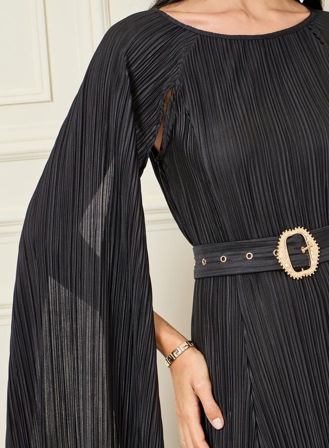 Styli Pleated Capelet Dress  - Image 3