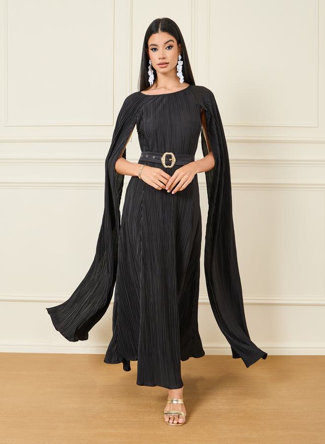 Styli Pleated Capelet Dress  - Image 1