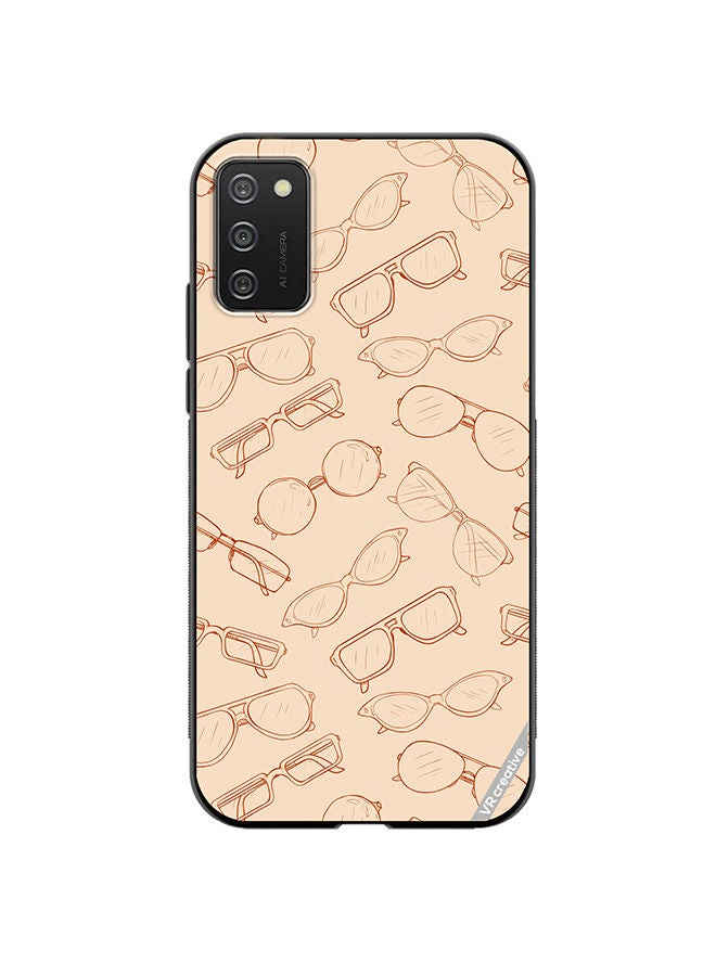 VR CREATIVE Protective Case Cover For Samsung Galaxy A02s Sketch Eyeglasses Design Multicolour - Image 1