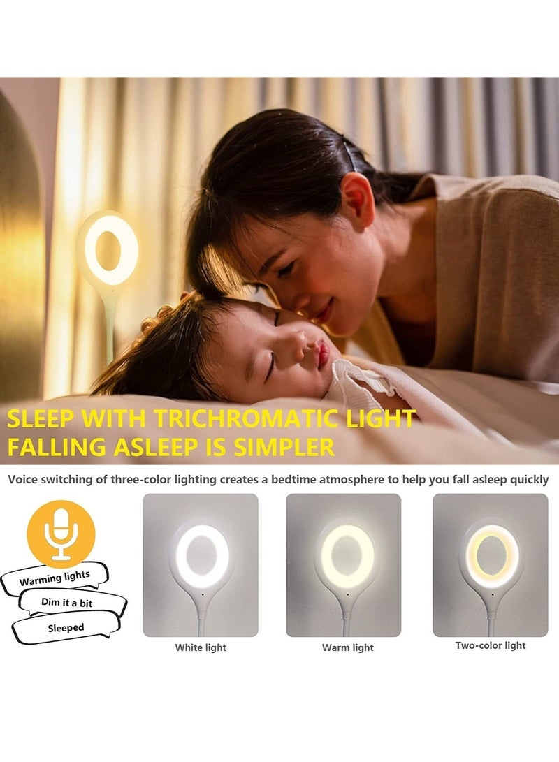 Raxoom Voice Control USB Light for Laptop Keyboard, LED Reading Lamp Portable Small Night Light with Flexible Gooseneck for Power Bank, Computer, Sound Control 3 Color & 4 Brightness/On/Off - Image 3