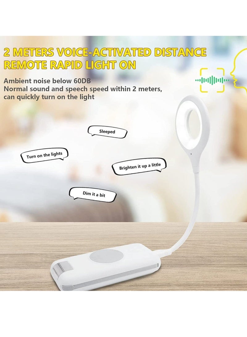 Raxoom Voice Control USB Light for Laptop Keyboard, LED Reading Lamp Portable Small Night Light with Flexible Gooseneck for Power Bank, Computer, Sound Control 3 Color & 4 Brightness/On/Off - Image 4