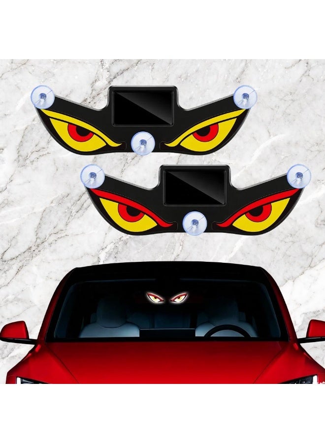 DubaiGallery Solar Warning Light Evil Eye Car Accessory – Stylish LED Decorative Headlight with Solar Power, Strong Suction Mount, Multiple Lighting Modes, and Eye-Catching Design for Cars, Trucks, and Vehicles - Image 1