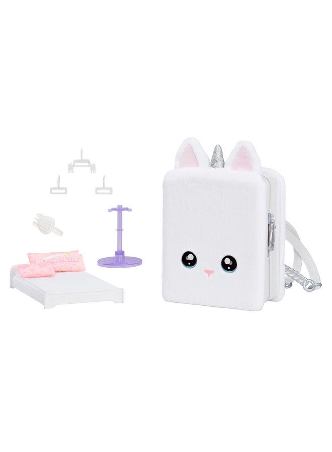 Na! Na! Na! Surprise 3-In-1 Backpack Bedroom Unicorn Playset Whitney Sparkles Fashion Doll, Fuzzy White Unicorn Backpack, Closet With Pillows & Blanket, Kids Gift, Ages 4 5 6 7 8+ - Image 4