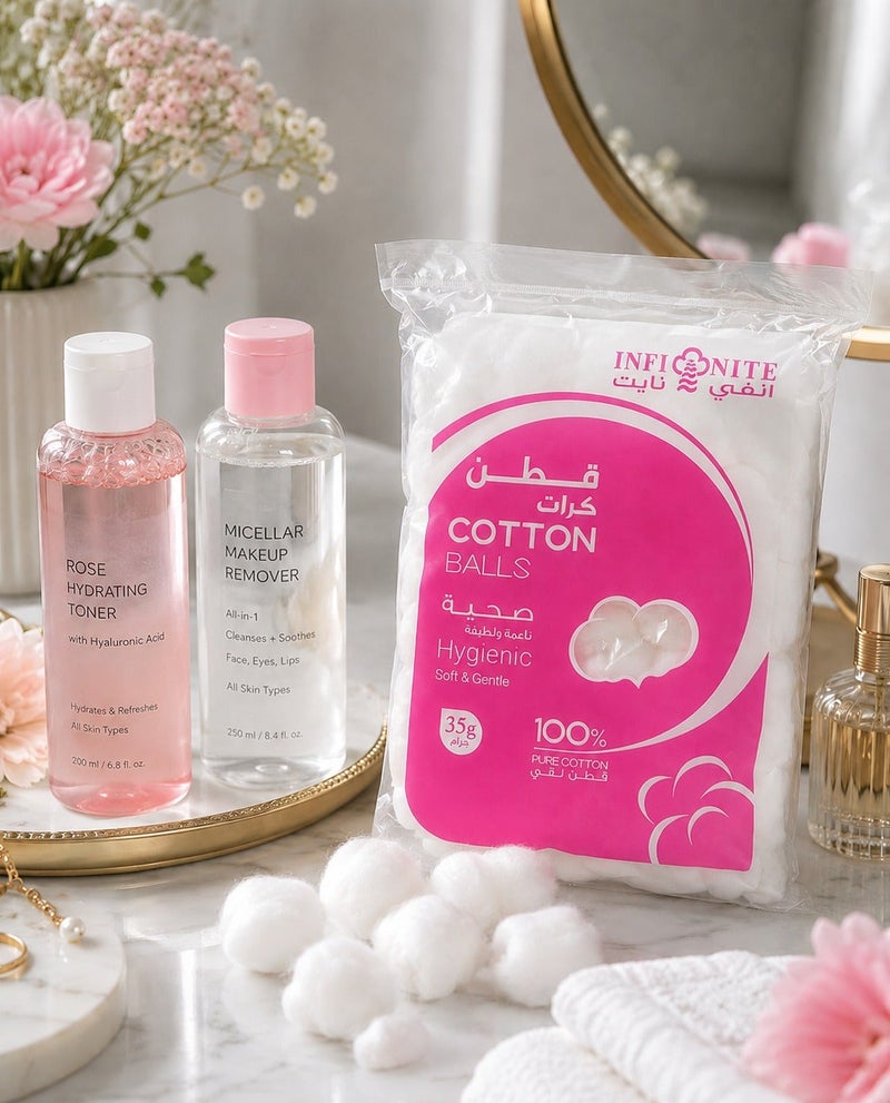 Infinite White Cotton Balls - 35g Pack, Soft & Pure Cotton - Image 2