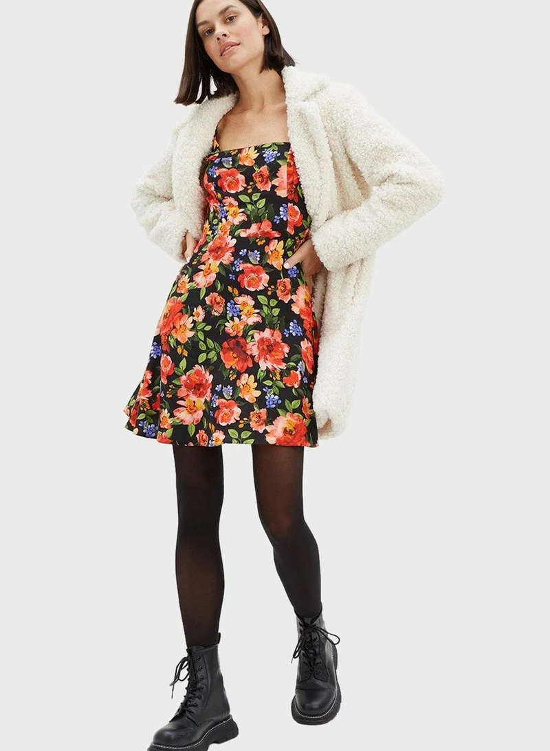 DOROTHY PERKINS Puff Sleeve Floral Print Dress