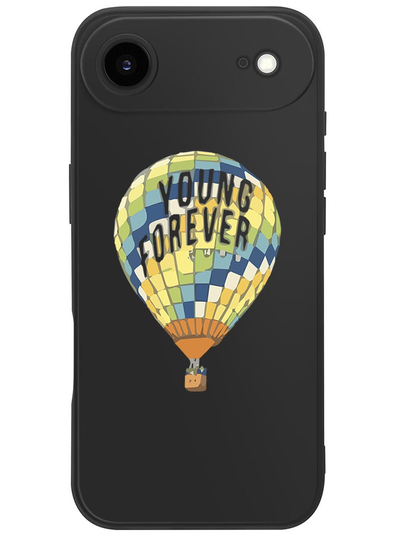 Theodor Protective Slim Fit Case Liquid Silicone Cover with Full Body Protection Anti-Scratch Shockproof Case For Apple iPhone 17 Air (Black) Young forever-01 - Image 1