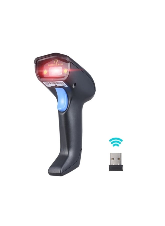 NIBEMINENT Wireless 1D 2D QR Barcode Scanner With USB Receiver Black/Blue  - Image 2