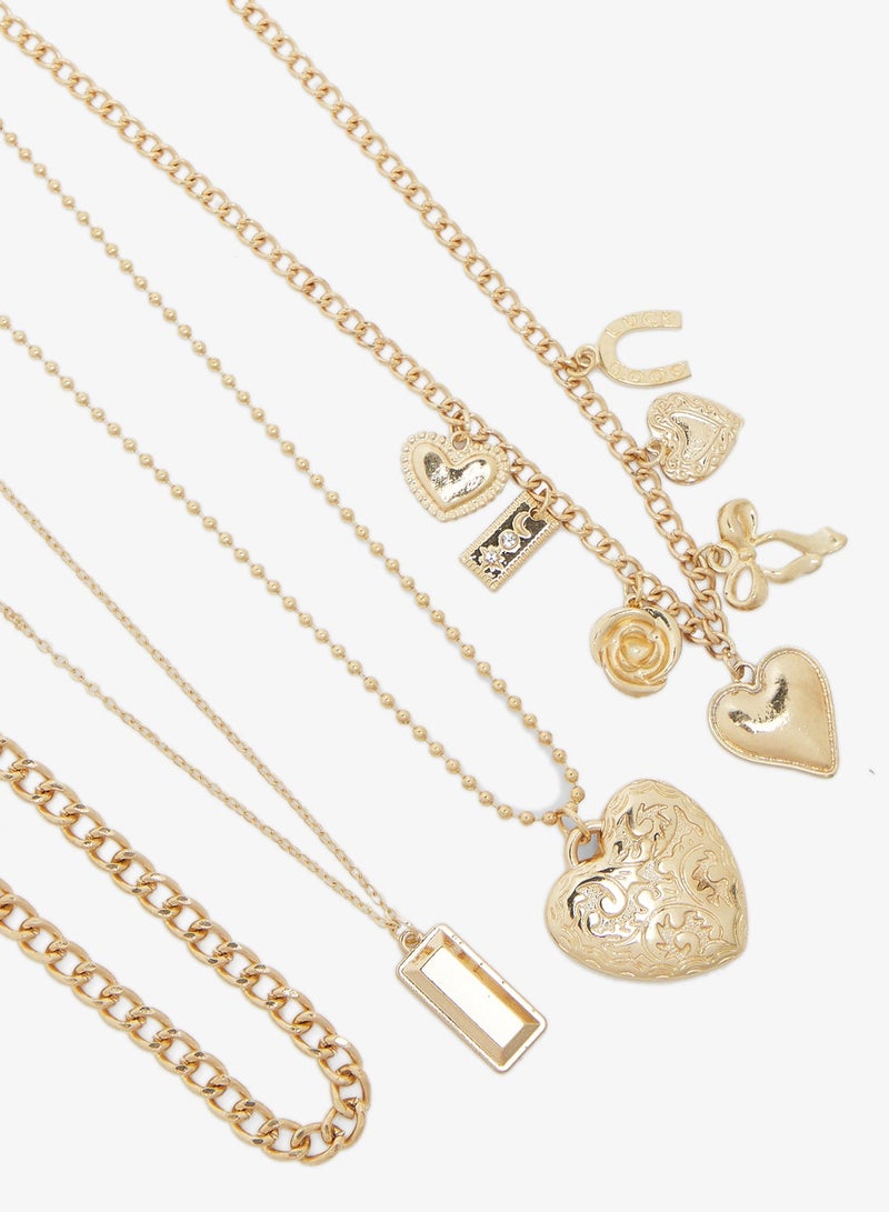 Ginger Multipack Layered Chain Necklace with Charms - Image 2