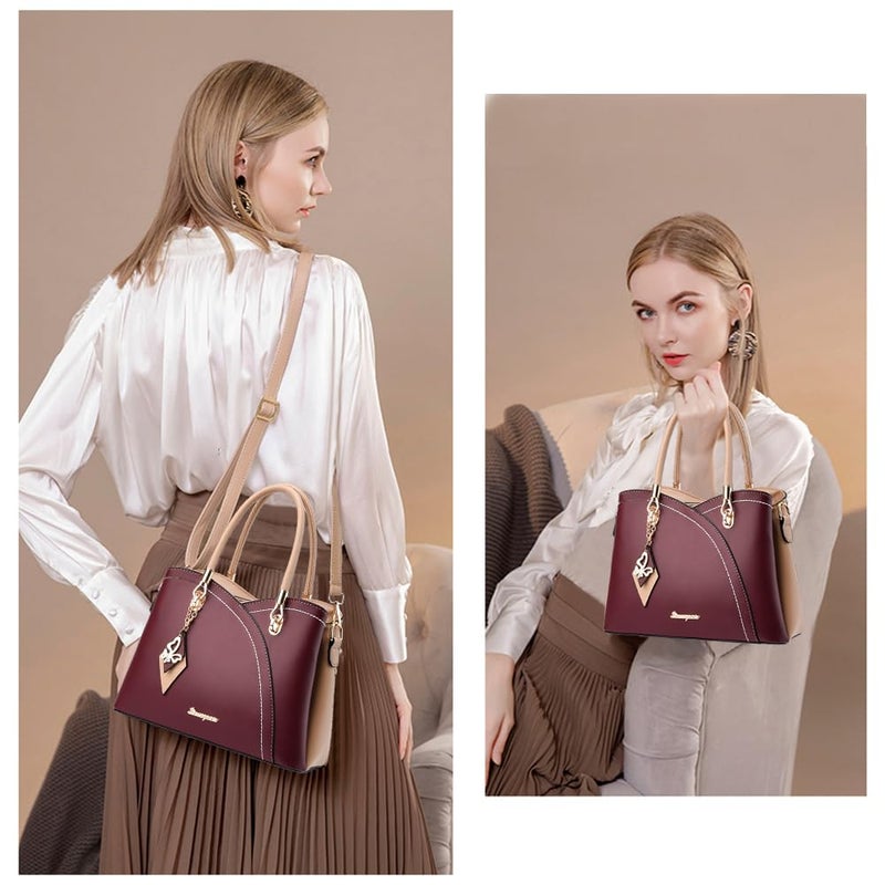 SiMYEER Satchel Purses and Handbags for Women Leather Crossbody Bags Shoulder Tote Bags - Image 3