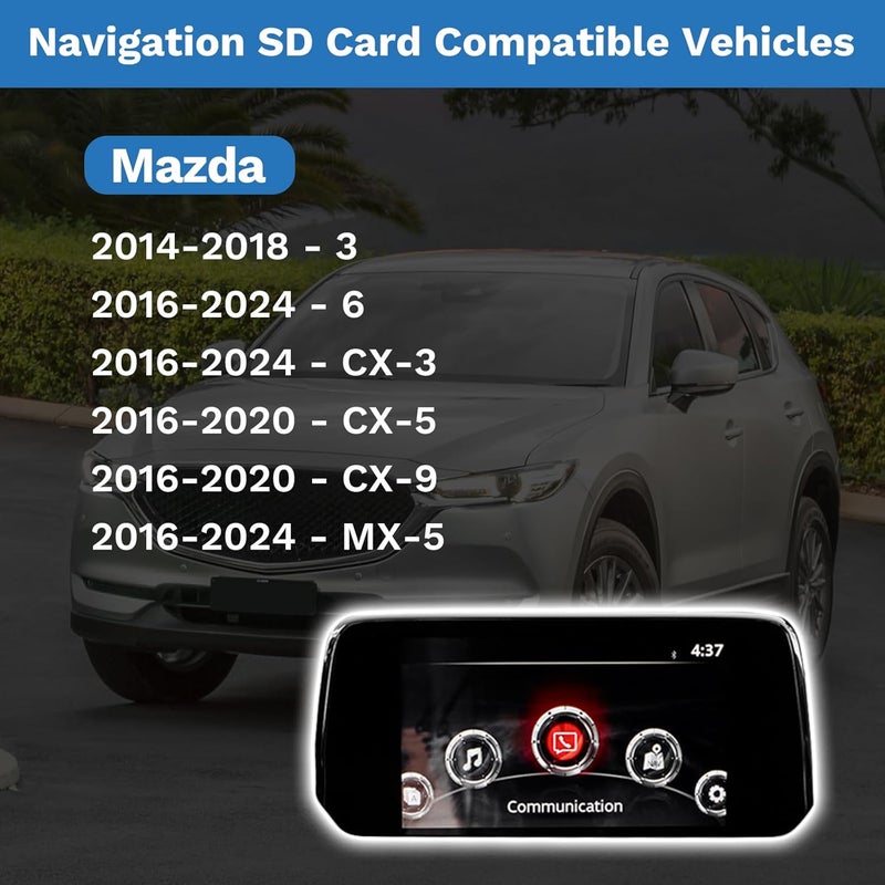 Forccord بطاقة SD لأحدث إصدار من نظام الملاحة Forccord لسيارات مازدا (2014-2024) - خرائط الولايات المتحدة/كندا/المكسيك - Image 3