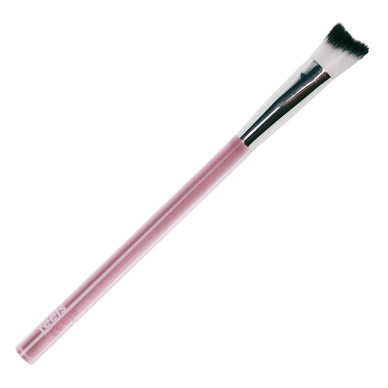 Feels Lash Cleaning Brush Eyelash Extensions Shampoo Brush Soft Curved Fluffy Cleansing (1 pack, Pink) - Image 1