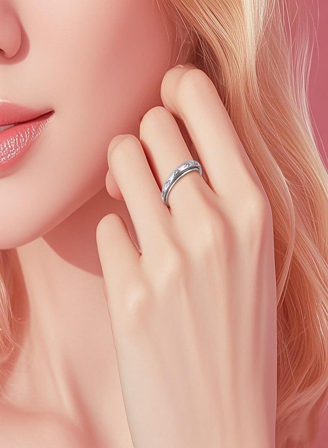 ALPHM Spinner Rings for Women 925 Sterling Silver Anti Fidget Anxiety Worry Fidget Relieving Boredom ADHD Autism Band Just breathe Jewelry - Image 2