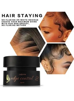 Luxfume Edge Control for Black Hair No Flaking Nourish Hair And Styling High Shining Long Lasting Extreme Strong Natural Formula Hair Gel 90g  - Image 4
