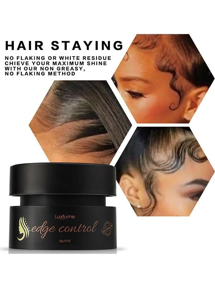 Luxfume - Edge Control for Black Hair No Flaking Nourish Hair And Styling High Shining Long Lasting Extreme Strong Natural Formula Hair Gel 90g - Image 1