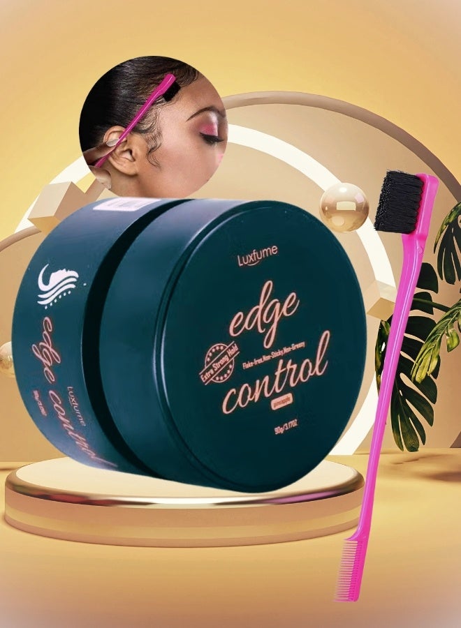 Luxfume Edge Control for Black Hair No Flaking Nourish Hair And Styling High Shining Long Lasting Extreme Strong Natural Formula Hair Gel 90g - Image 1