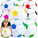 Hungdao 12 Pieces Inflatable Soccer Ball 16 Inch Large Beach Toys Bulk Multicolored Blow up Soccer Balls Beach Water Games for Summer Swimming Pool Sports Birthday Party Favor - Image 3
