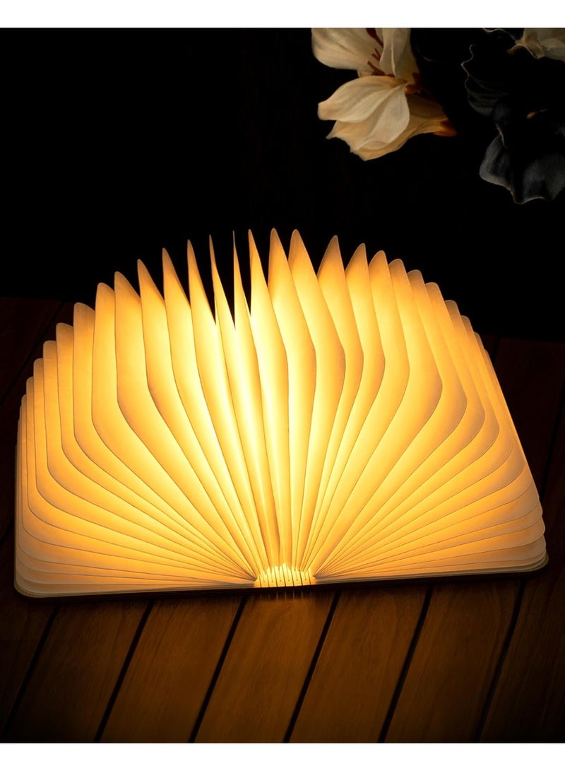 8.3 Inch Wooden Book Lamp, Book Lovers Gifts,Teacher Appreciation Gifts for Women, LED Ambient Lighting, Magnetic Mood Lighting for Home&Library Decor (Walnut) - Image 1
