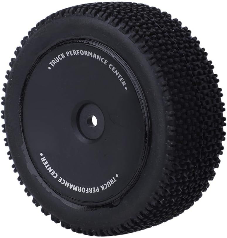 comfrt 2Pcs RC Tire, 1:14 Scale RC Car Rear Tires Tire Replacement Tyre Upgrade Spare Parts RC Modification Accessory for Wltoys 144001 1/14 RC Car(Black) - Image 1